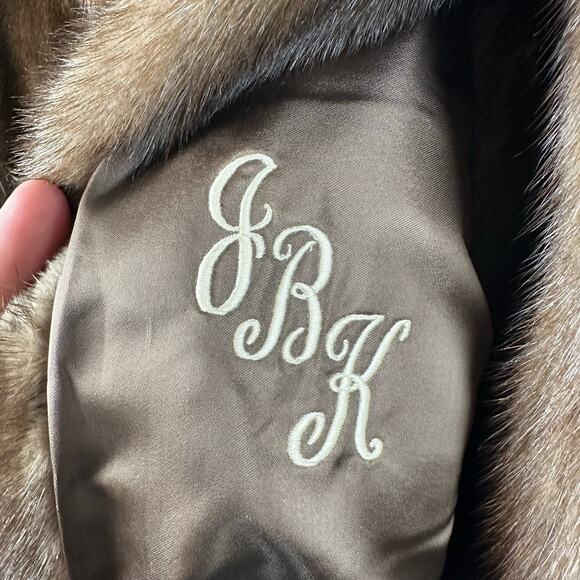 Vintage Furs Medium Brown Open Fur Overcoat by Richard Donald Womens Long Trench - Picture 13 of 15